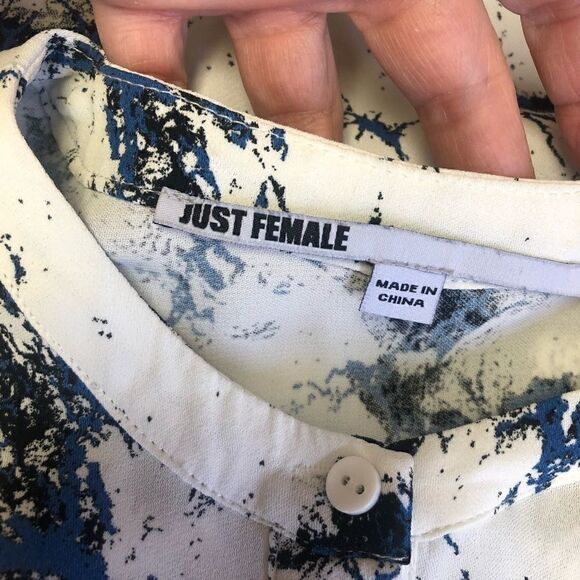 Just Female White Blue Marble Dress Size XS - Picture 8 of 12
